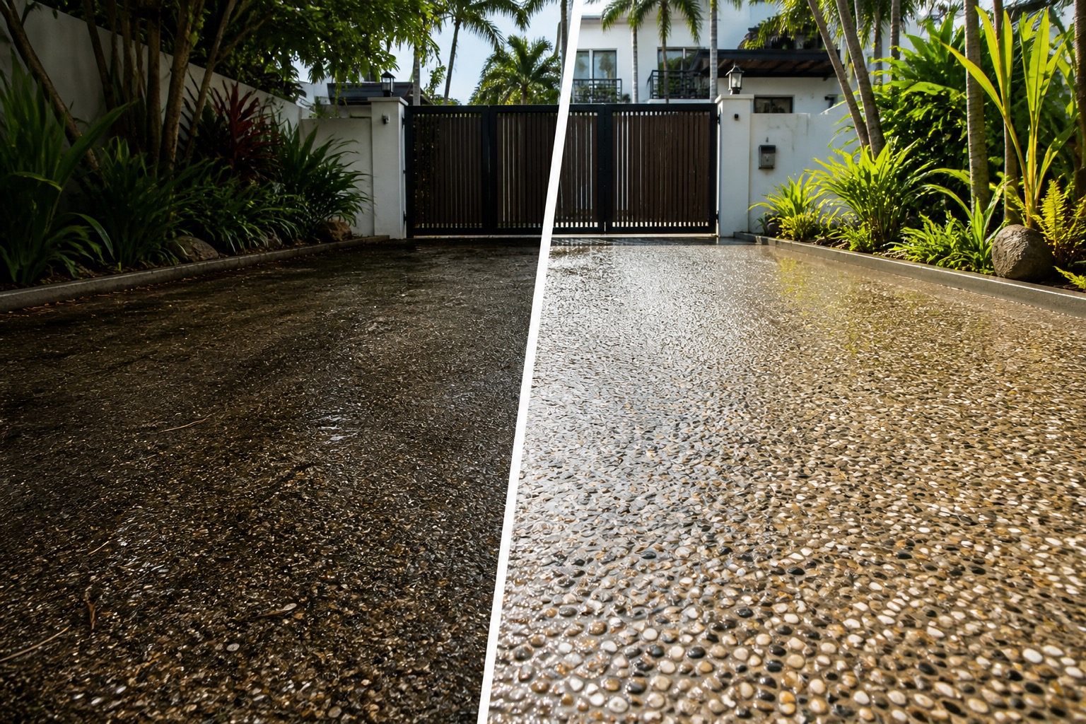 Cover photo for Before & After: Landed Property Driveway Transformation